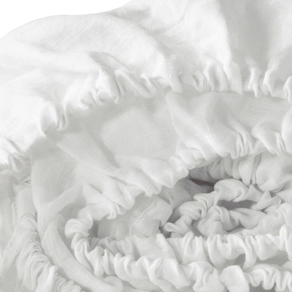 HomeRoots Ivory Linen Full Double Fitted Sheet - Breathable Comfort, Moisture-Wicking & Elegant Living Essentials 520797