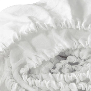 Homeroots Ivory Linen Queen Fitted Sheet Soft White Linen 520798