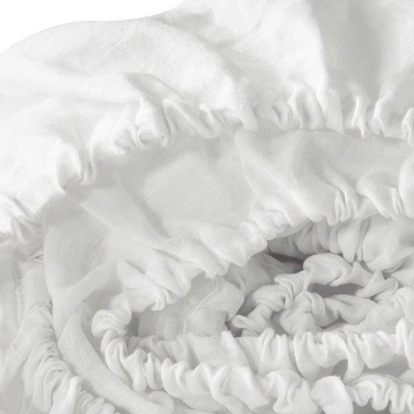 Homeroots Ivory Linen Queen Fitted Sheet Soft White Linen 520798