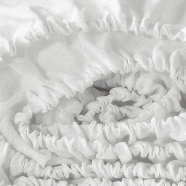 Homeroots Ivory Linen King Fitted Sheet Soft White Linen 520799