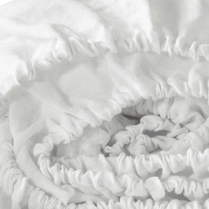 Homeroots Ivory Linen King Fitted Sheet Soft White Linen 520799