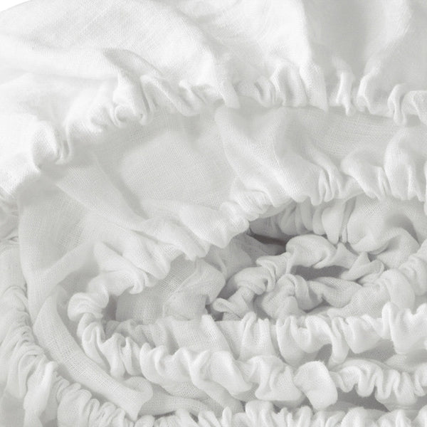 Homeroots Ivory Linen King Fitted Sheet Soft White Linen 520799