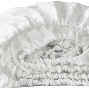 Homeroots Ivory Linen King Fitted Sheet Soft White Linen 520799