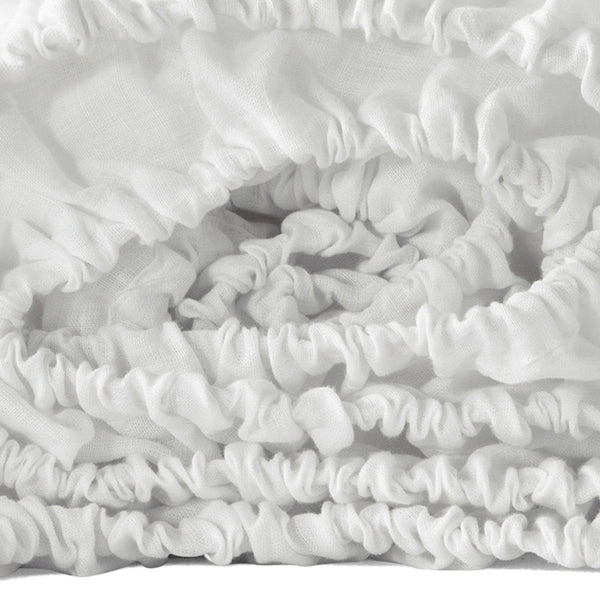 Homeroots Ivory Linen King Fitted Sheet Soft White Linen 520799