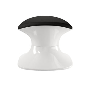 Homeroots 21" Black And White Wool And Fiberglass Contempo Footstool Ottoman   520801