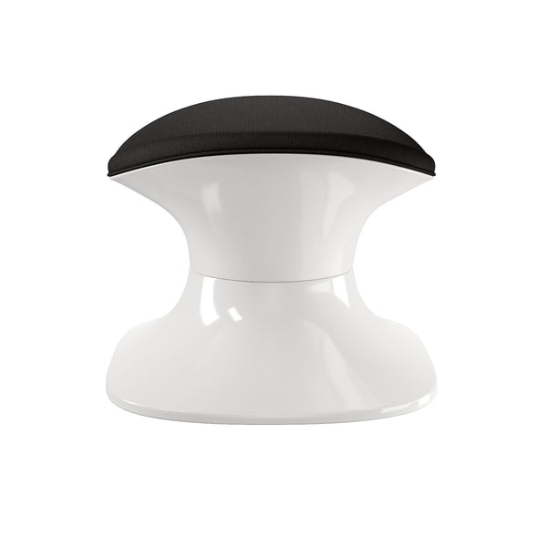 Homeroots 21" Black And White Wool And Fiberglass Contempo Footstool Ottoman   520801