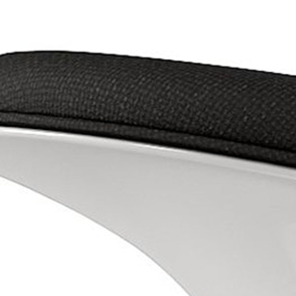 Homeroots 21" Black And White Wool And Fiberglass Contempo Footstool Ottoman   520801