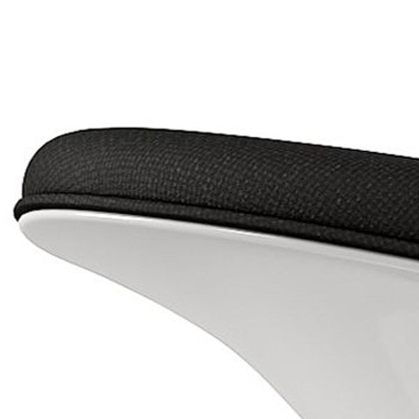 Homeroots 21" Black And White Wool And Fiberglass Contempo Footstool Ottoman   520801