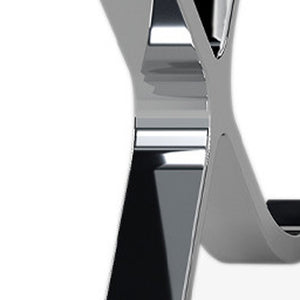 Homeroots 24" White Genuine Leather And Silver Tufted Footstool Ottoman   520804