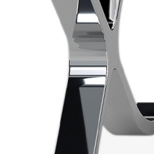 Homeroots 24" White Genuine Leather And Silver Tufted Footstool Ottoman   520804