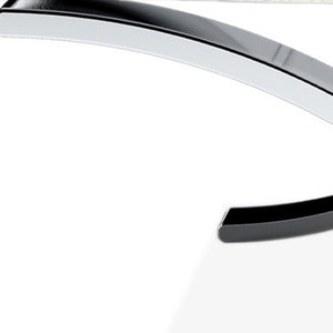 Homeroots 24" White Genuine Leather And Silver Tufted Footstool Ottoman   520804