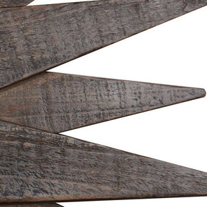 Homeroots 30" Brown Sunburst Wood Framed Accent Mirror  Wood 520807