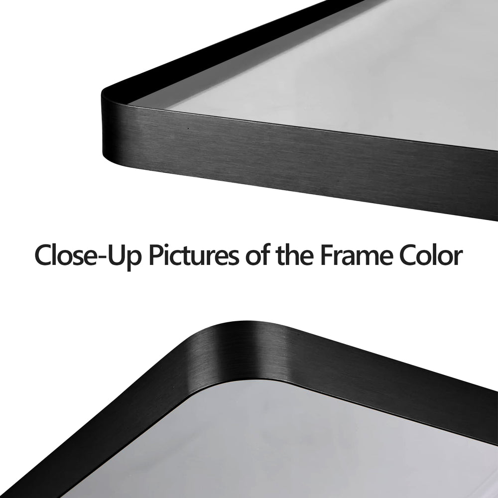 English Elm 28X36 Inch Black Aluminum Frame Bathroom Mirror - Modern Design, Crystal-Clear Reflection & Easy Install T3757P347037