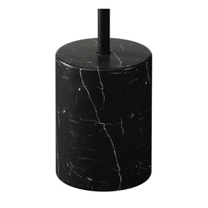 Homeroots 20" Black Steel And Marble Round End Table   520840