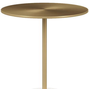 Homeroots 20" White And Gold Steel And Marble Round End Table   520841