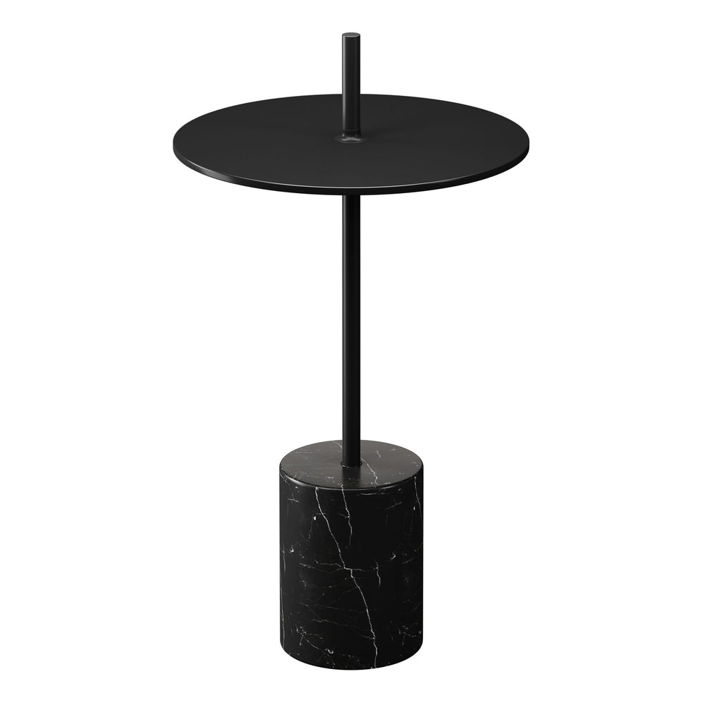 Homeroots 25" Black Steel Round Pedestal End Table   520842
