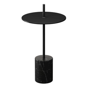Homeroots 25" Black Steel Round Pedestal End Table   520842