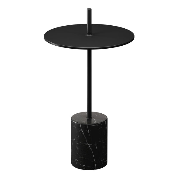 Homeroots 25" Black Steel Round Pedestal End Table   520842