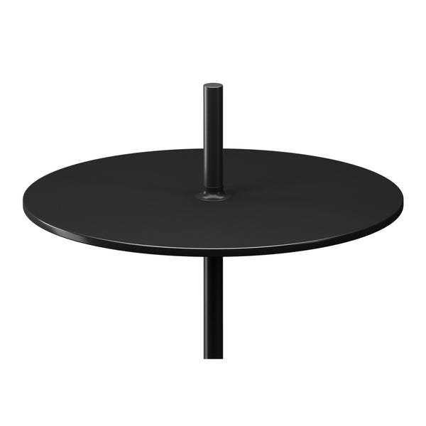 Homeroots 25" Black Steel Round Pedestal End Table   520842