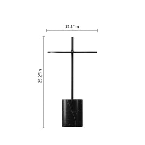 Homeroots 25" Black Steel Round Pedestal End Table   520842