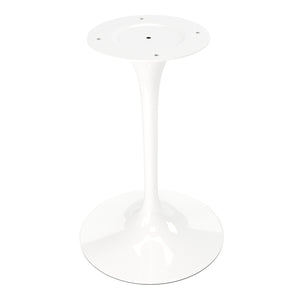 Homeroots 40" White Rounded Stone And Metal Pedestal Base Dining Table   520844