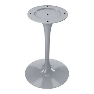 Homeroots 40" White And Gray Rounded Marble And Metal Pedestal Base Dining Table   520846