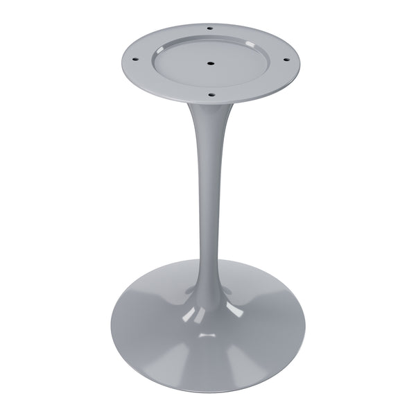 Homeroots 40" White And Gray Rounded Marble And Metal Pedestal Base Dining Table   520846