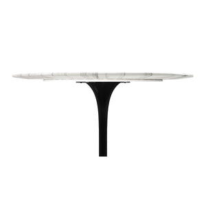 Homeroots 40" White And Black Marble And Metal Dining Table   520847