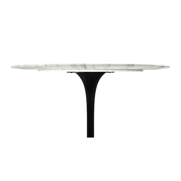 Homeroots 40" White And Black Marble And Metal Dining Table   520847