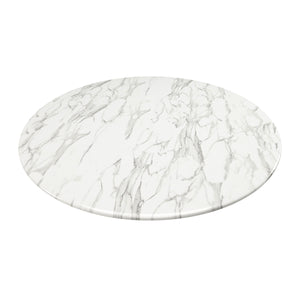 Homeroots 40" White And Black Marble And Metal Dining Table   520847
