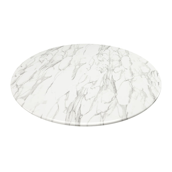 Homeroots 40" White And Black Marble And Metal Dining Table   520847
