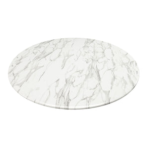 Homeroots 32" White And Gold Marble And Metal Dining Table   520850
