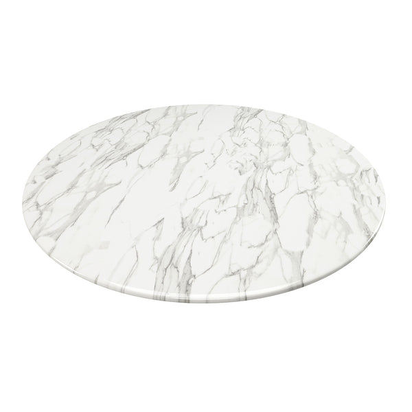 Homeroots 32" White And Gold Marble And Metal Dining Table   520850