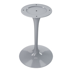 Homeroots 32" White And Gray Rounded Stone And Metal Pedestal Base Dining Table   520851