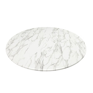 Homeroots 32" White And Black Marble And Metal Dining Table   520852