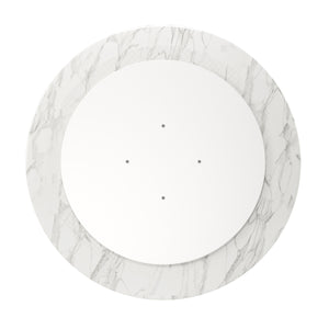 Homeroots 32" White And Black Marble And Metal Dining Table   520852