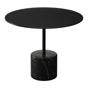 Homeroots 17" Black Steel And Stone Round Coffee Table   520855