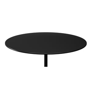 Homeroots 17" Black Steel And Stone Round Coffee Table   520855