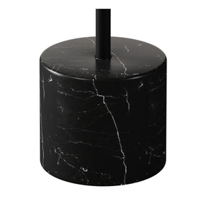 Homeroots 17" Black Steel And Stone Round Coffee Table   520855