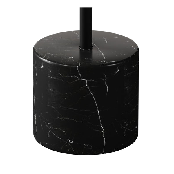 Homeroots 17" Black Steel And Stone Round Coffee Table   520855