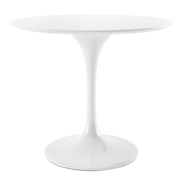Homeroots 36" White Fiberglass And Metal Dining Table   520859