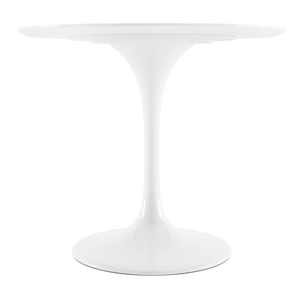 Homeroots 36" White Fiberglass And Metal Dining Table   520859
