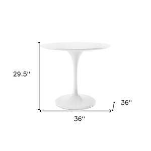 Homeroots 36" White Fiberglass And Metal Dining Table   520859