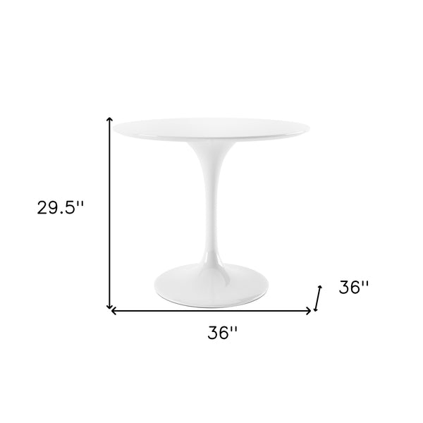 Homeroots 36" White Fiberglass And Metal Dining Table   520859