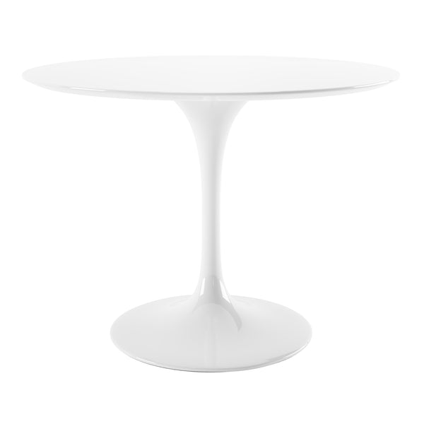 Homeroots 42" White Fiberglass And Metal Dining Table   520860