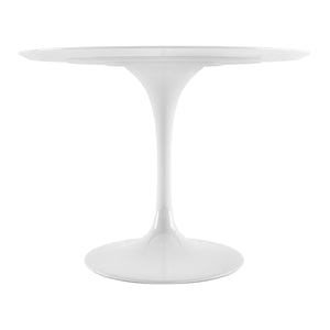 Homeroots 42" White Fiberglass And Metal Dining Table   520860