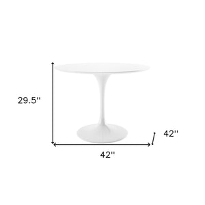 Homeroots 42" White Fiberglass And Metal Dining Table   520860