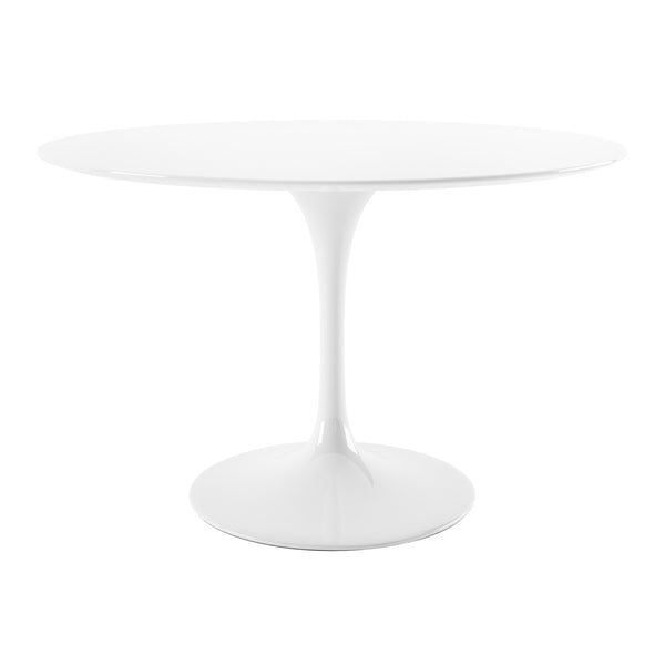 Homeroots 48" White Fiberglass And Metal Dining Table   520861