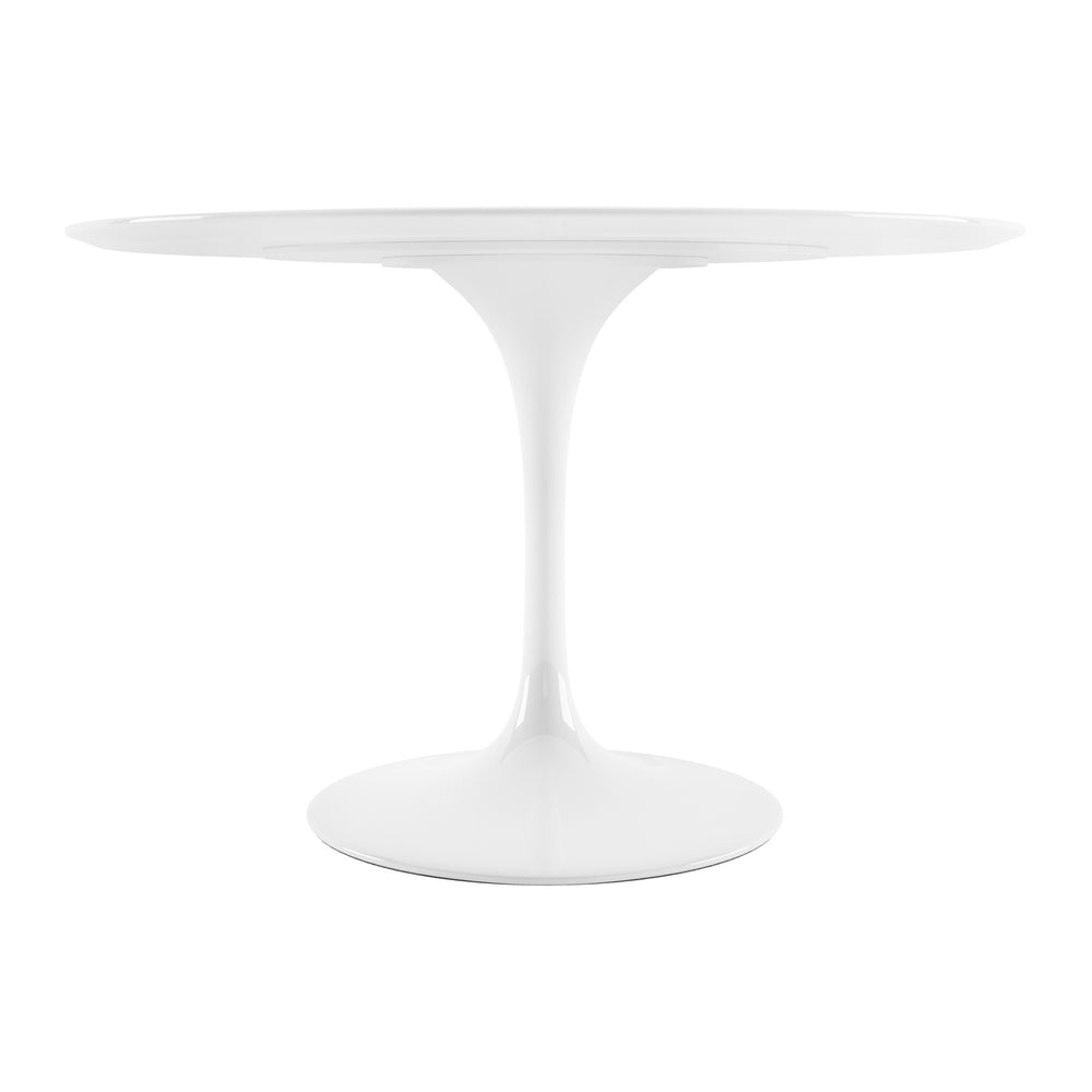 Homeroots 48" White Fiberglass And Metal Dining Table   520861