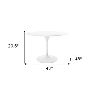 Homeroots 48" White Fiberglass And Metal Dining Table   520861